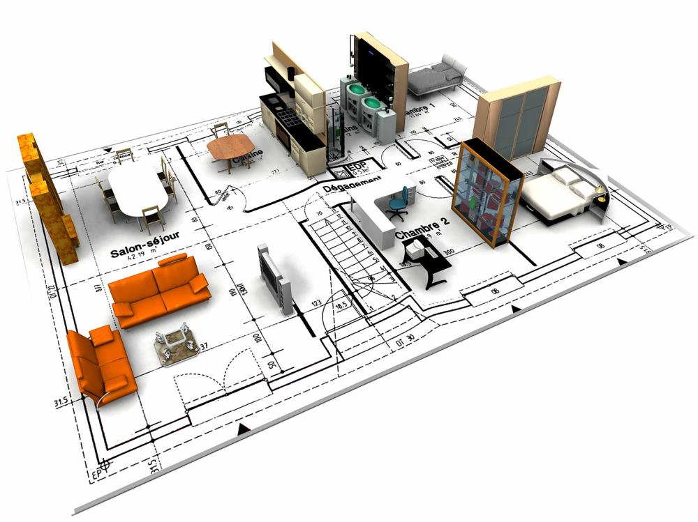 Aménagement intérieur avec plan