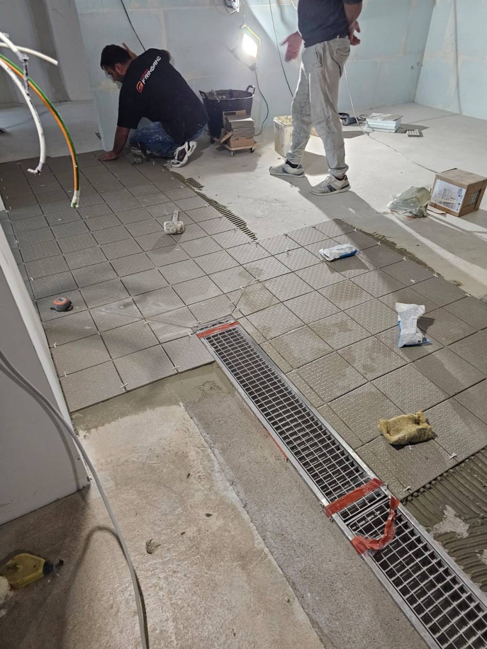 Carrelage cuisine avec évacuation